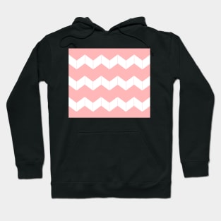 Abstract geometric pattern - zigzag - pink and white. Hoodie